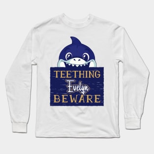 Evelyn - Funny Kids Shark - Personalized Gift Idea - Bambini Long Sleeve T-Shirt